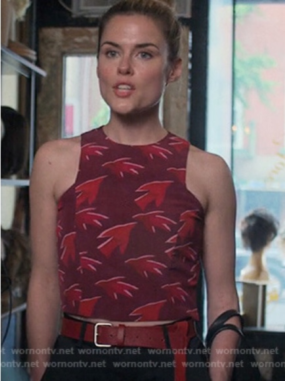 Elle Sasson Sparrow Print Crop Top